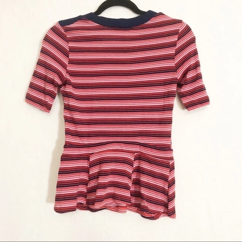 ๐2 for $20 Bordeaux Anthropologie Striped Top - Picture 5 of 9
